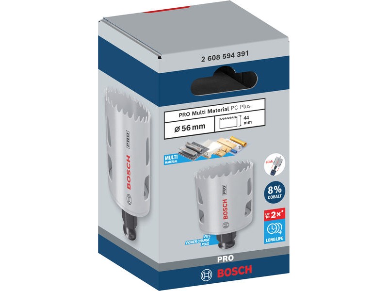 Žaga za izrezovanje lukenj PRO Multi Material PC Plus, 56mm, 2608594391